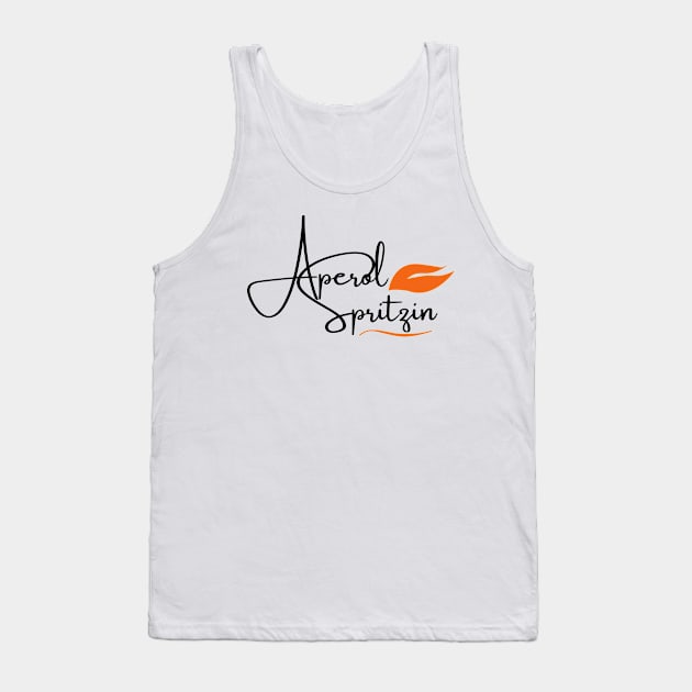 Aperol Spritz slogan fun orange glow typography celebrating the taste of summer Tank Top by Butterfly Lane